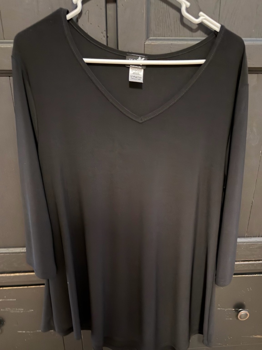 Black V-Neck Women's Top by LOGO? Performance Stretch